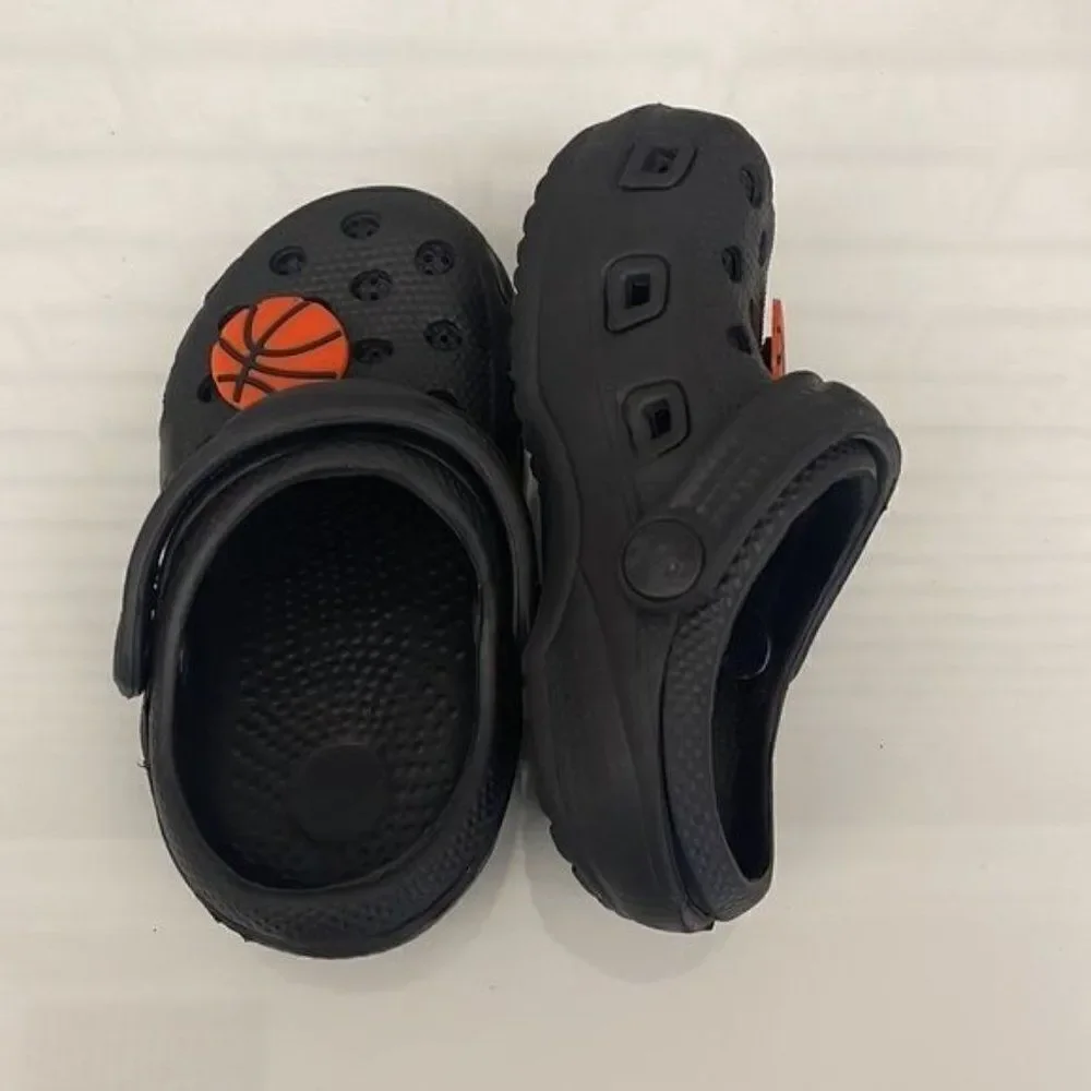 Kids Black Rubber Slip-on shoes Size C 24